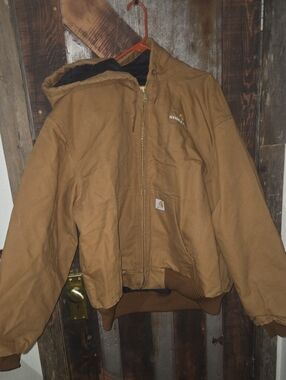 Carhartt Brown Hooded Lightweight Canvas Jacket